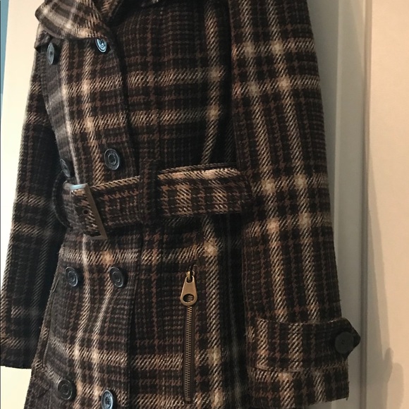 Zara Checked Wool Coat size Small - Picture 3 of 8